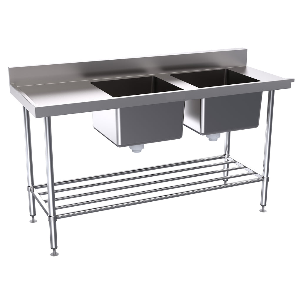 Hallco Dishwash Table 'Dirties' Inlet Bench Stainless Steel | HDWDI1650L Stainless Steel Dishwasher Tables Hallco