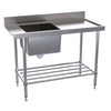 Hallco Dishwash Table 'Dirties' Inlet Bench Stainless Steel | HDWI1200R Stainless Steel Dishwasher Tables Hallco