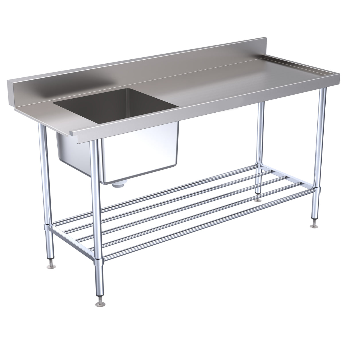 Hallco Dishwash Table 'Dirties' Inlet Bench Stainless Steel | HDWI1650R Stainless Steel Dishwasher Tables Hallco