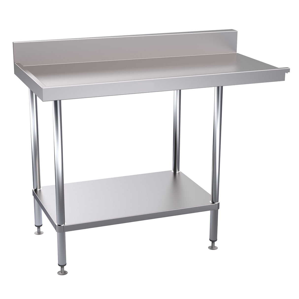 Hallco Dishwash Table 'Cleans' Outlet Bench Stainless Steel | HDWO1200L Stainless Steel Dishwasher Tables Hallco