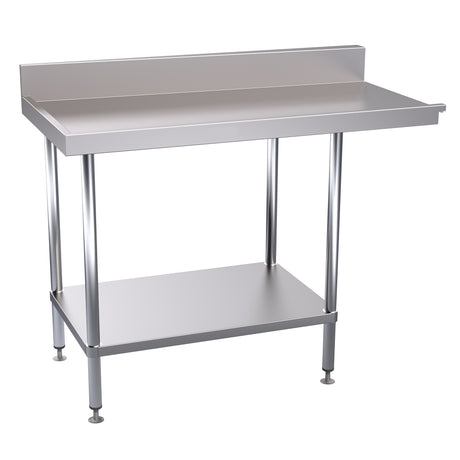 Hallco Dishwash Table 'Cleans' Outlet Bench Stainless Steel | HDWO1200L Stainless Steel Dishwasher Tables Hallco