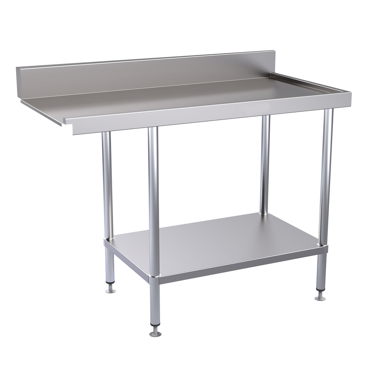 Hallco Dishwash Table 'Cleans' Outlet Bench Stainless Steel | HDWO1200R Stainless Steel Dishwasher Tables Hallco