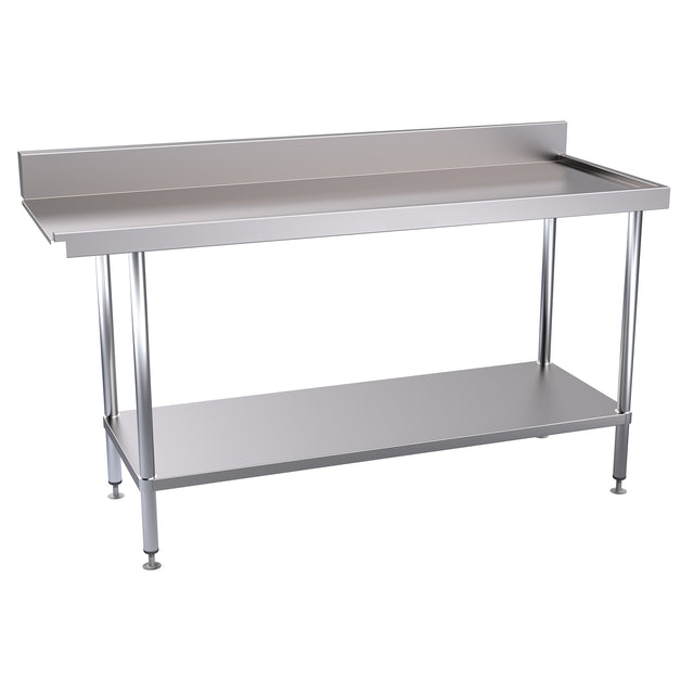 Hallco Dishwash Table 'Cleans' Outlet Bench Stainless Steel | HDWO1650R Stainless Steel Dishwasher Tables Hallco