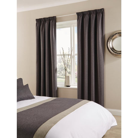 Comfort Tundra Tape Top Curtains Pewter 130 x 183cm - HN280  Mitre Comfort   
