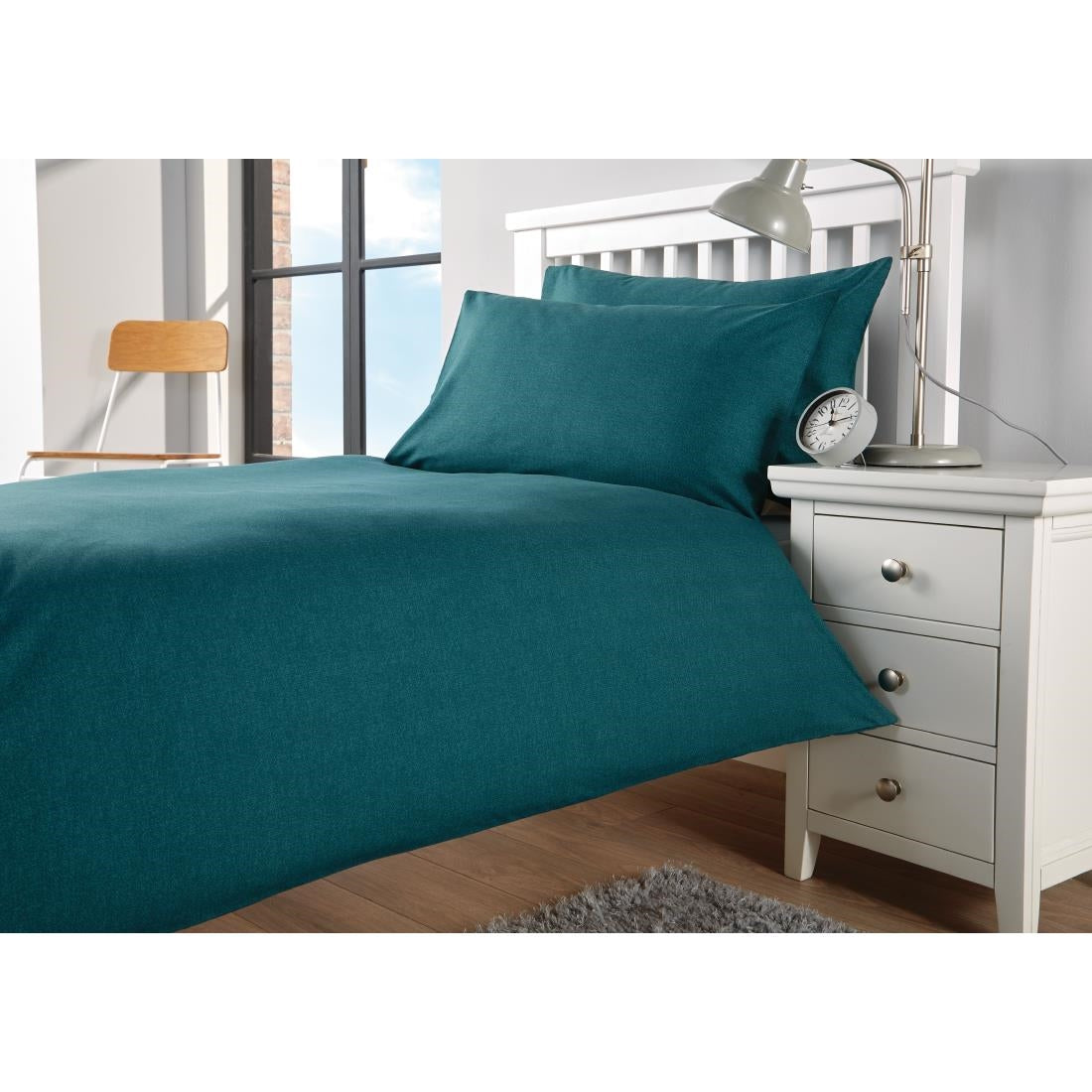 Mitre Essentials Opal Duvet Cover Open Teal Single - HN834  Mitre Essentials   