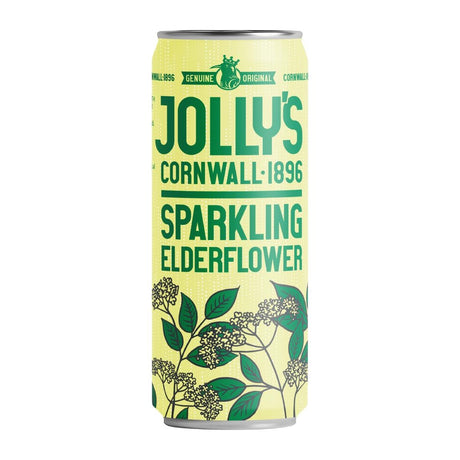 Jolly's Cornish Sparkling Elderflower Cans 250ml (Pack of 24) - HN945  Jolly's   