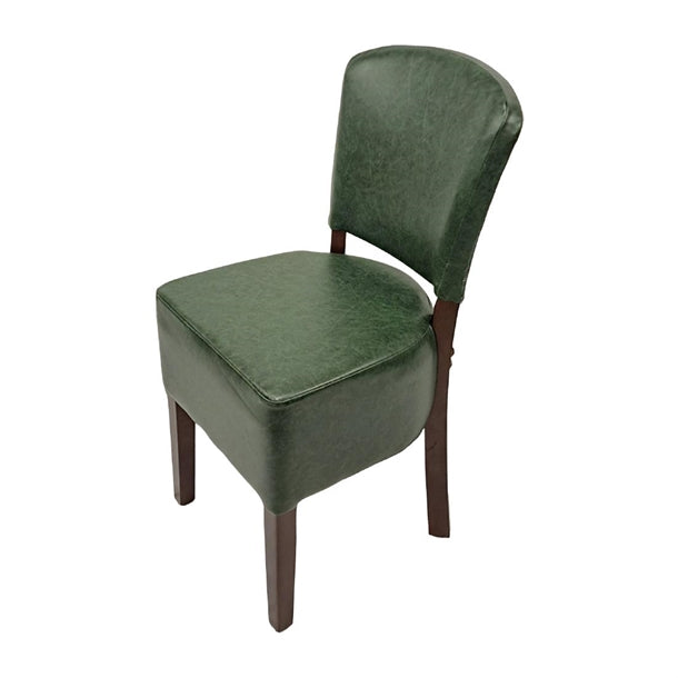 Hanoi Dining Chair In Dark Walnut with Bison Vinyl Cedar (Pack of 2) - HP755 Upholstered Dining Chairs Everyday   