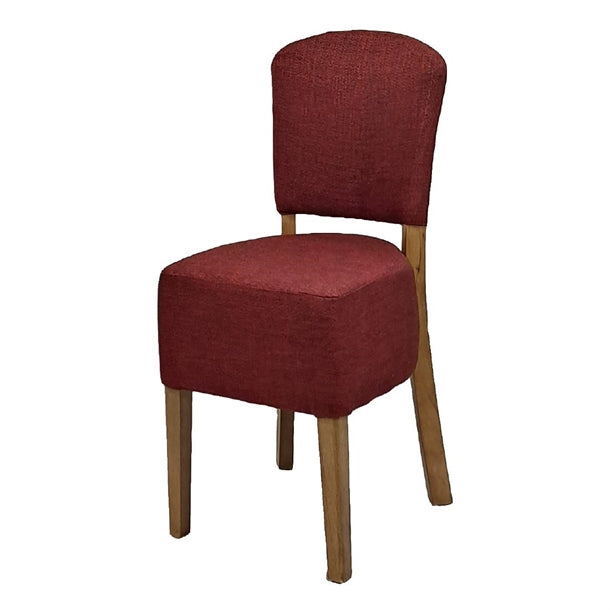 Hanoi Dining Chair In Weathered Oak with Shetland Scarlet Seatpad (Pack of 2) - HP766 All Chairs Everyday   