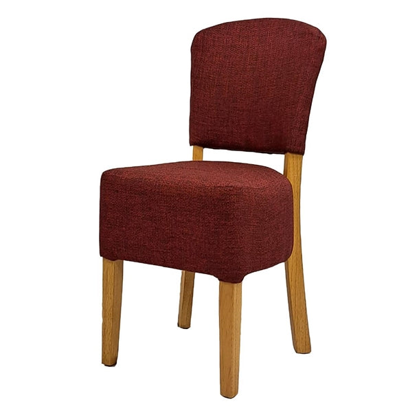 Hanoi Dining Chair In Soft Oak with Shetland Scarlet Seatpad (Pack of 2) - HP773 All Chairs Everyday   