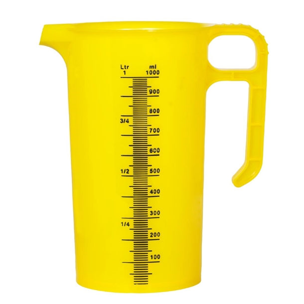 Pro-Measures Polypropylene Measuring Jug Yellow 1Ltr - HP869  Pro-Measures   