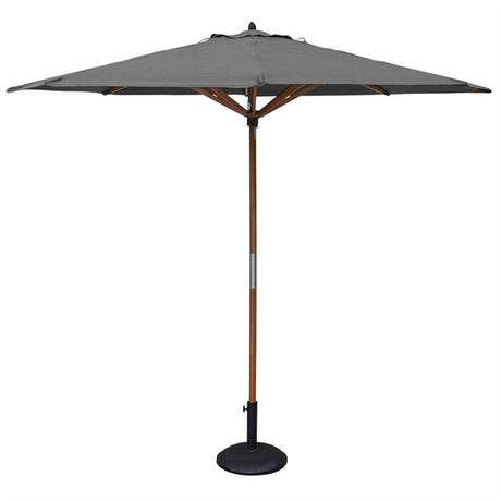 Rowlinson Willington Wooden Parasol Grey 2.7m with Base 15kg - HP885  Rowlinson   
