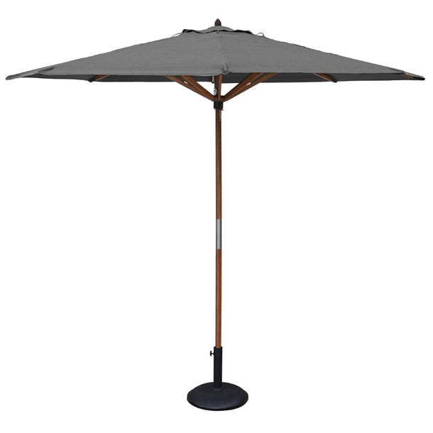 Rowlinson Willington Wooden Parasol Grey 2.7m with Base 15kg - HP885  Rowlinson   