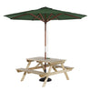 Rowlinson Picnic Table 4ft with Green Parasol 2.7m & Base 15kg - HP889  Rowlinson   
