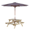 Rowlinson Picnic Table 6ft with Grey Parasol 2.7m - HP898  Rowlinson   