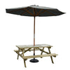 Rowlinson Picnic Table 6ft with Grey Parasol 2.7m & Base 15kg - HP899  Rowlinson   