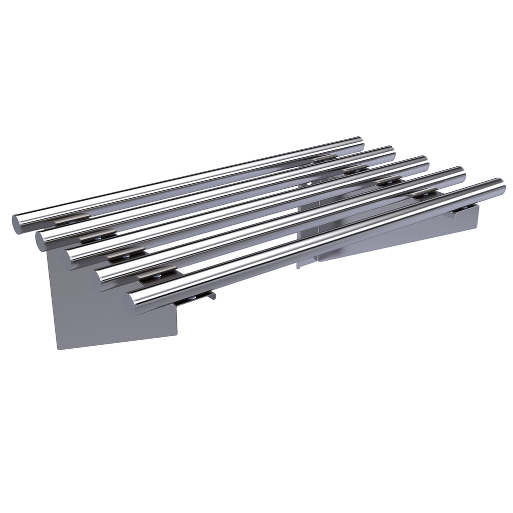 Hallco Stainless Steel Wall Shelf Piped | HPS0600 Stainless Steel Wall Tables Hallco