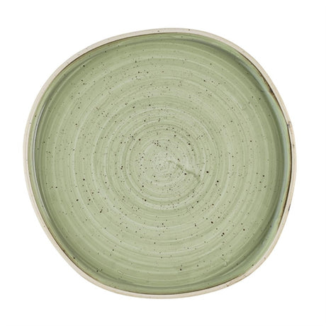 Churchill Stonecast Sage Green Organic Walled Plates 257mm (Pack of 6) - HR416 Plates Churchill Super Vitrified