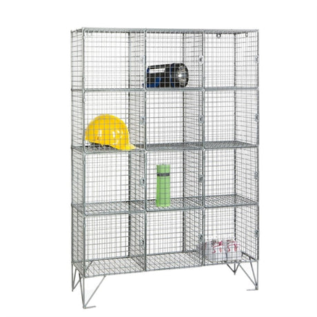 Twelve Compartment Mesh Locker 305mm Deep - HR520 Wire Mesh Lockers Elite Lockers   