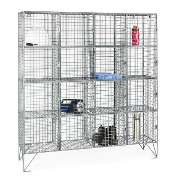 Sixteen Compartment Mesh Locker 457mm Deep - HR523 Wire Mesh Lockers Elite Lockers   