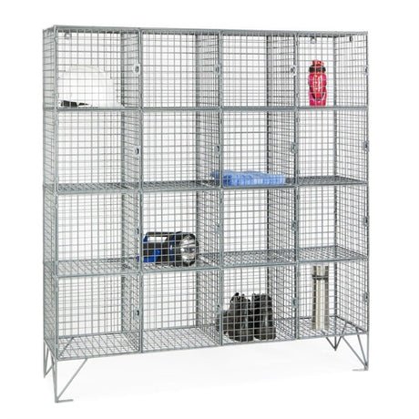 Sixteen Compartment Mesh Locker 457mm Deep - HR523 Wire Mesh Lockers Elite Lockers   
