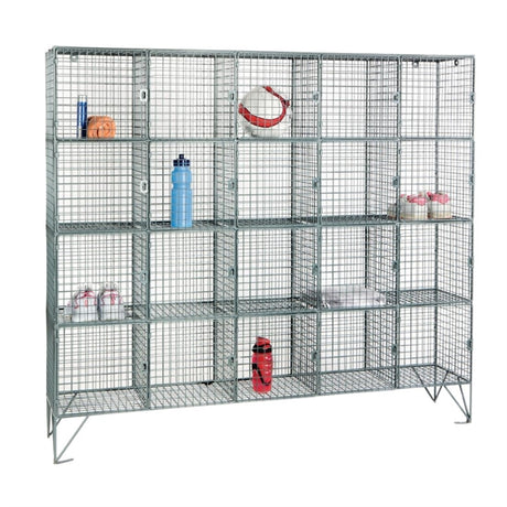 Twenty Compartment Mesh Locker 457mm Deep - HR525 Wire Mesh Lockers Elite Lockers   