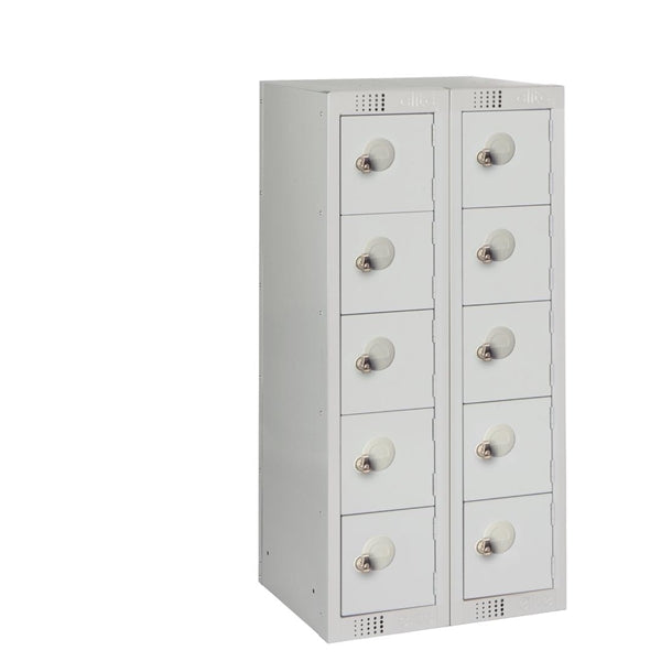 Ten Door Personal Effects Locker Grey Padlock Fitting - HR527 Personal Effects Lockers Elite Lockers   