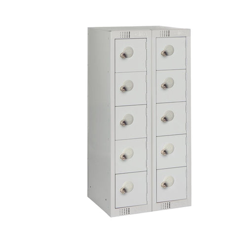 Ten Door Personal Effects Locker Grey Padlock Fitting - HR527 Personal Effects Lockers Elite Lockers   