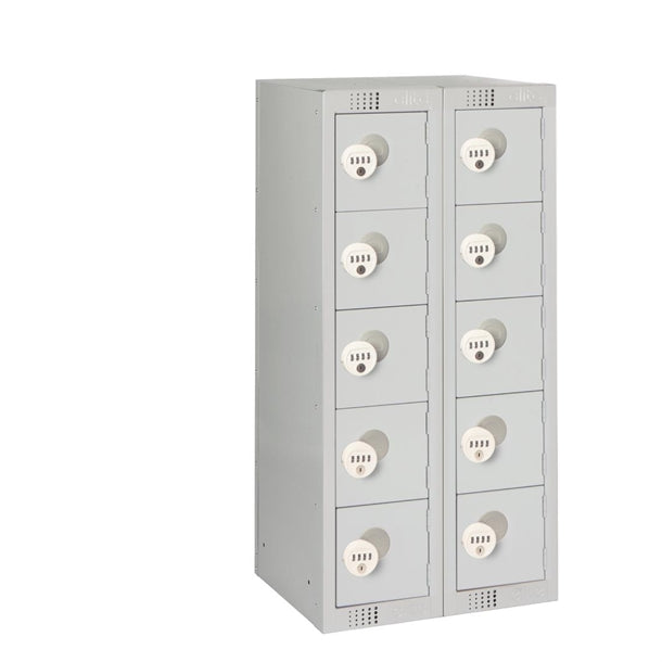 Ten Door Personal Effects Locker Grey Four-Digit Lock - HR528 Personal Effects Lockers Elite Lockers   