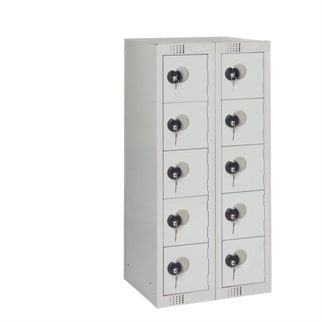 Ten Door Personal Effects Locker Grey Coin Lock - HR529 Personal Effects Lockers Elite Lockers   