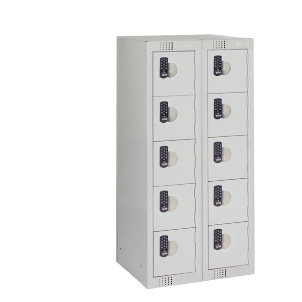 Ten Door Personal Effects Locker Grey Electronic Four-Digit Lock - HR530 Personal Effects Lockers Elite Lockers   