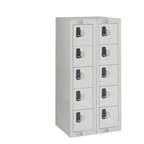 Ten Door Personal Effects Locker Grey Electronic Four-Digit Lock - HR530 Personal Effects Lockers Elite Lockers   