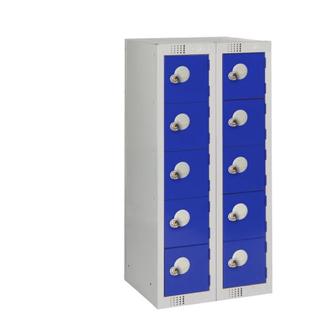 Ten Door Personal Effects Locker Blue Padlock Fitting - HR532 Personal Effects Lockers Elite Lockers   