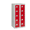 Ten Door Personal Effects Locker Red Padlock Fitting - HR537 Personal Effects Lockers Elite Lockers   