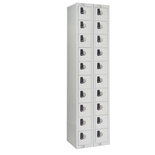 Twenty Door Personal Effects Locker Grey Electronic Four-Digit Lock - HR545 Personal Effects Lockers Elite Lockers   