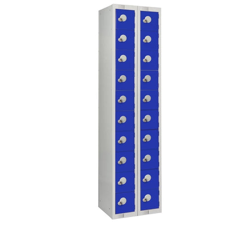 Twenty Door Personal Effects Locker Blue Padlock Fitting - HR547 Personal Effects Lockers Elite Lockers   