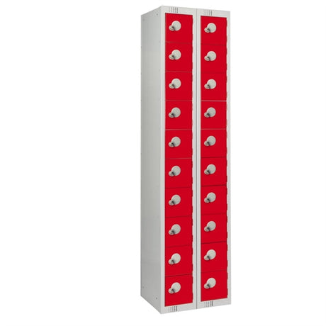 Twenty Door Personal Effects Locker Red Padlock Fitting - HR552 Personal Effects Lockers Elite Lockers   