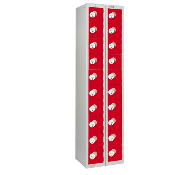 Twenty Door Personal Effects Locker Red Four-Digit Lock - HR553 Personal Effects Lockers Elite Lockers   