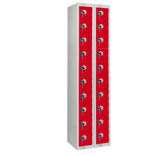 Twenty Door Personal Effects Locker Red Coin Lock - HR554 Personal Effects Lockers Elite Lockers   