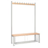 Single-Sided Island Seating with Mesh Tray Grey 1200mm - HR570  Elite Lockers   