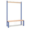 Single-Sided Island Seating with Mesh Tray Blue 1200mm - HR571  Elite Lockers   