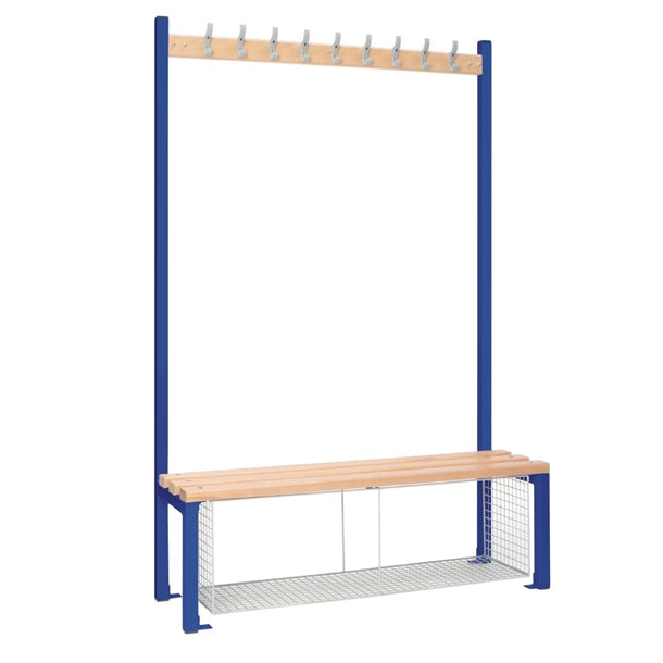Single-Sided Island Seating with Mesh Tray Blue 1200mm - HR571  Elite Lockers   