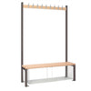 Single-Sided Island Seating with Mesh Tray Dark Grey 1200mm - HR572  Elite Lockers   