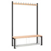 Single-Sided Island Seating with Mesh Tray Black 1200mm - HR573  Elite Lockers   