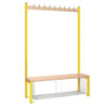 Single-Sided Island Seating with Mesh Tray Yellow 1200mm - HR576  Elite Lockers   