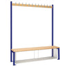 Single-Sided Island Seating with Mesh Tray Blue 1500mm - HR578  Elite Lockers   