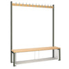 Single-Sided Island Seating with Mesh Tray Dark Grey 1500mm - HR579  Elite Lockers   