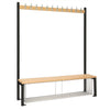 Single-Sided Island Seating with Mesh Tray Black 1500mm - HR580  Elite Lockers   