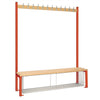 Single-Sided Island Seating with Mesh Tray Red 1500mm - HR581  Elite Lockers   