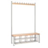 Single-Sided Island Seating with Mesh Basket Grey 1200mm - HR584  Elite Lockers   