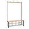 Single-Sided Island Seating with Mesh Basket Dark Grey 1200mm - HR586  Elite Lockers   